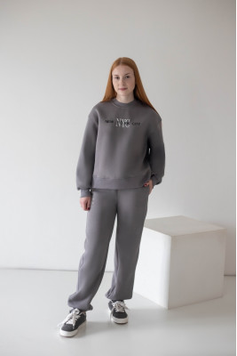 Жіночий теплий костюм oversize із триниткового футера з начосом